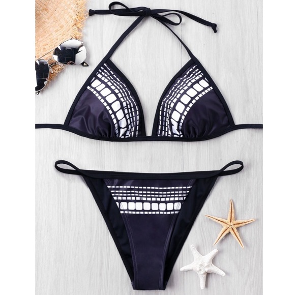 Other - Geometric print string bikini set